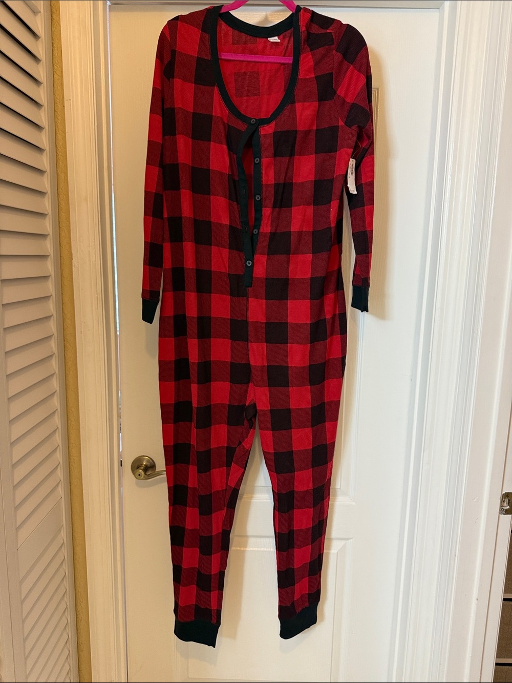 Old Navy Red and Black Buffalo Plaid onesie